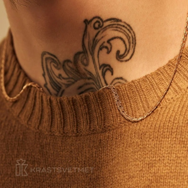 Цепь из красного золота 585, плетение «Ромб тройной»